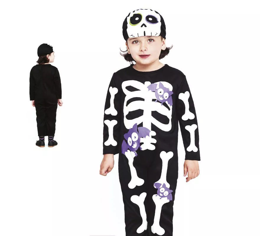 Translation missing: en.Disfraz de Murciélago Esqueleto con gorro para niño