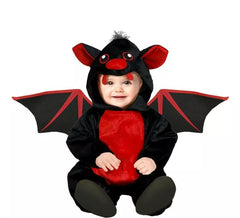 Fato de morcego vermelho para bebé