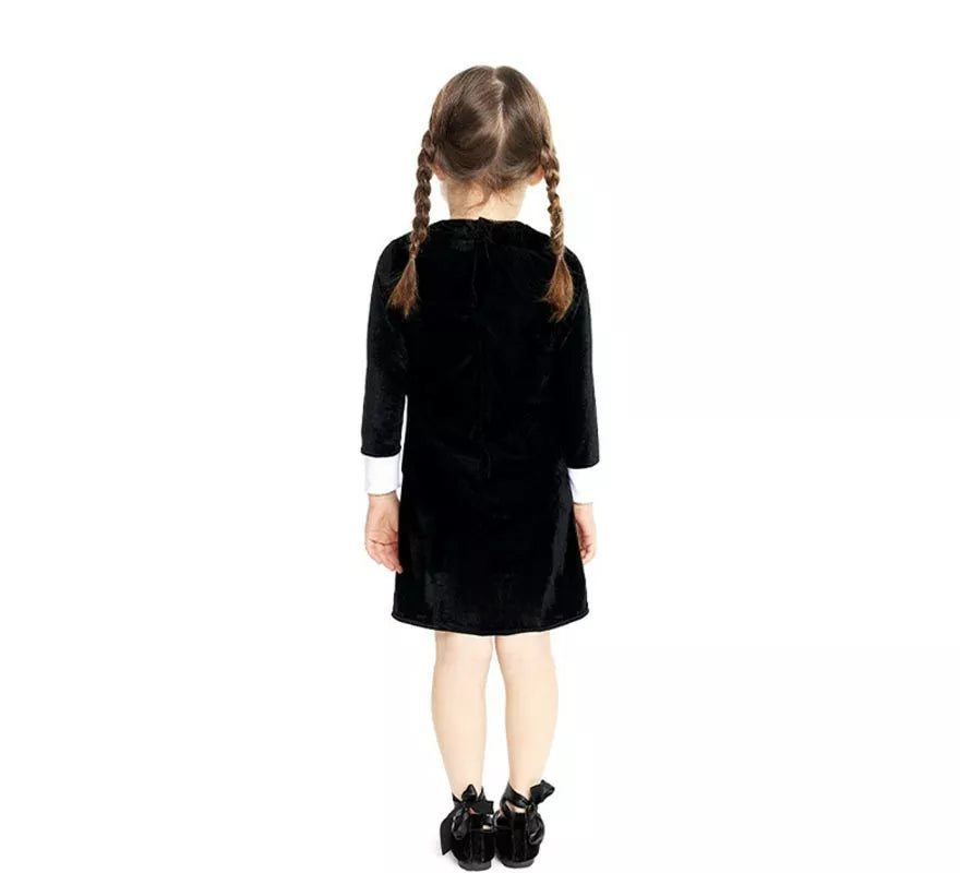 Disfraz de Niña Siniestra clásico negro para bebé y niña