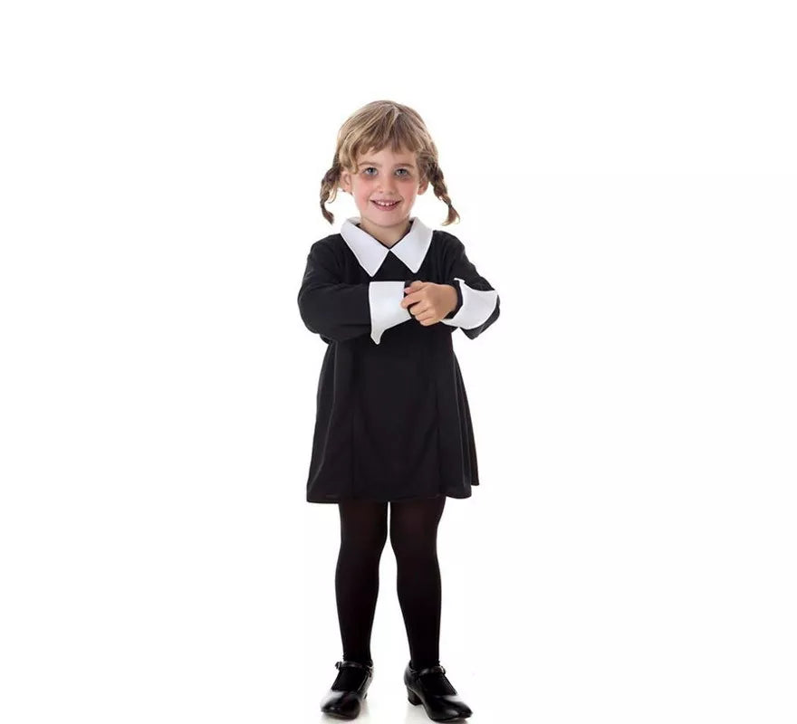 Translation missing: en.Disfraz de Niña Siniestra Clásico negro para niña