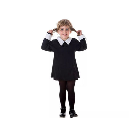 Disfraz de Niña Siniestra Clásico negro para niña