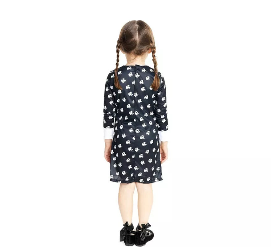 Disfraz de Niña Siniestra vestido estampado para bebé y niña