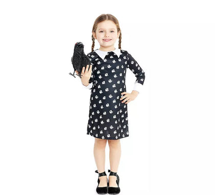 Disfraz de Niña Siniestra vestido estampado para bebé y niña
