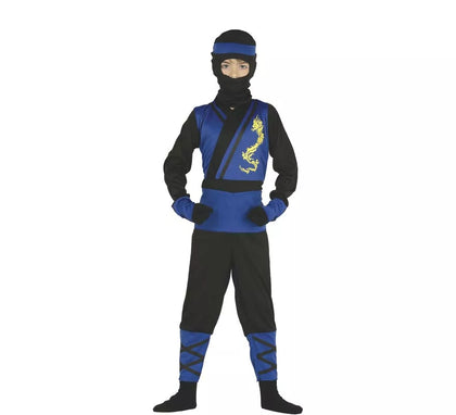 Disfraz de Ninja azul y negro para niño