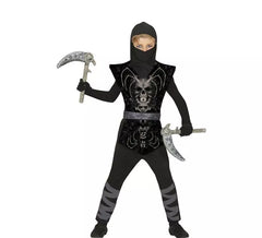 Black and gray Skull Ninja costume for children