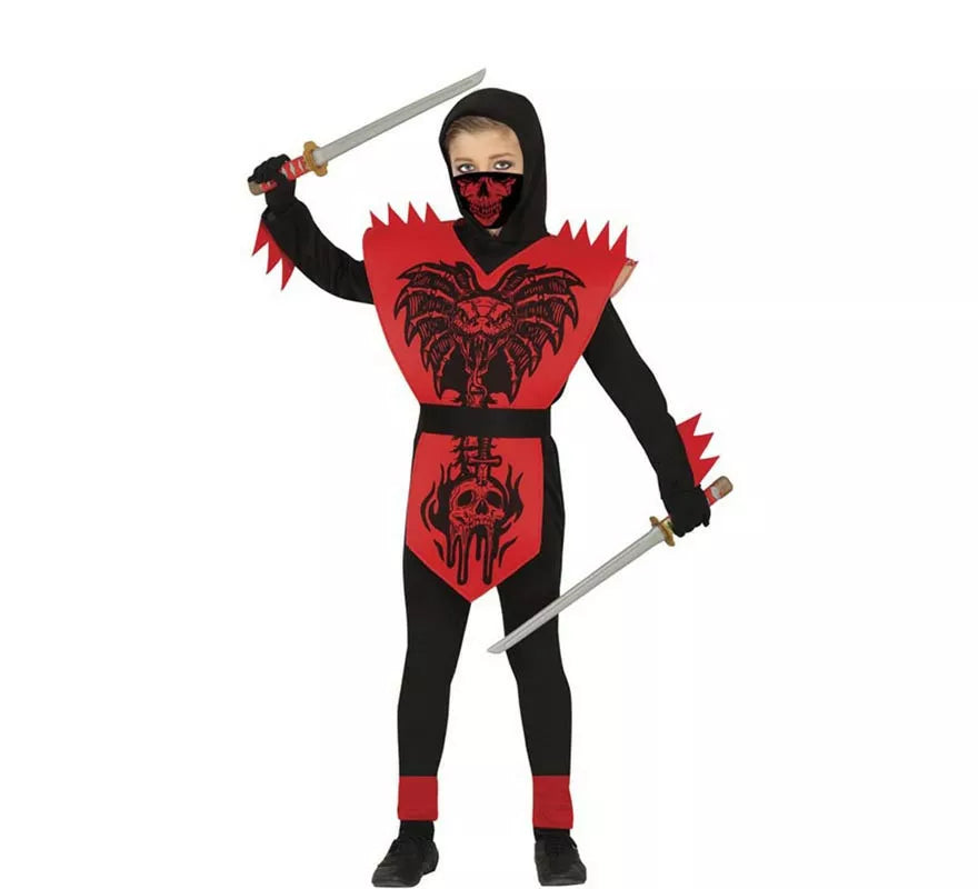 Translation missing: en.Disfraz de Ninja Cobra rojo y negro para niño
