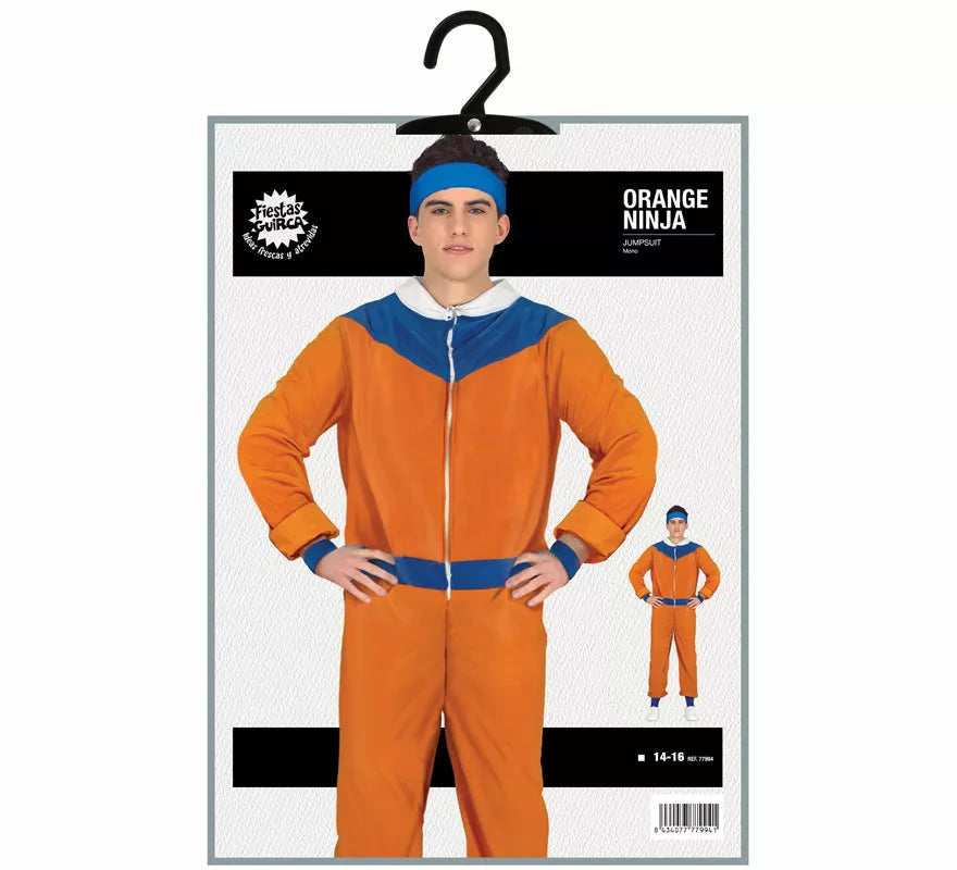 Translation missing: en.Disfraz de Ninja de Anime Naranja y Azul para adolescente