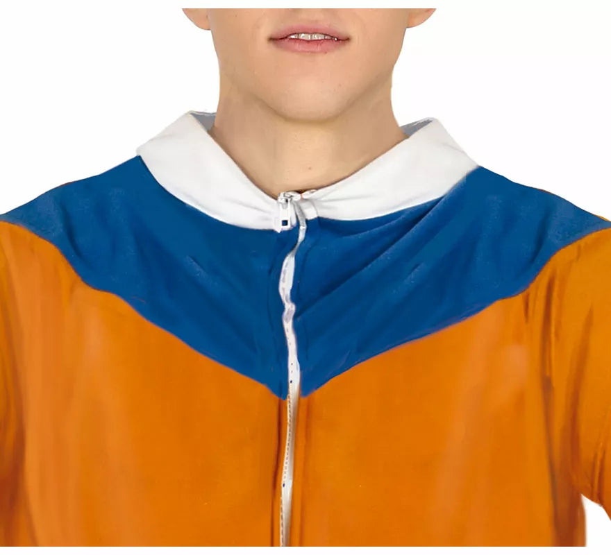 Disfraz de Ninja de Anime Naranja y Azul para adolescente
