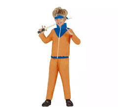 Orange and Blue Anime Ninja Costume for Boys
