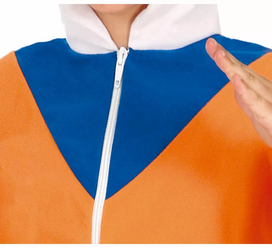 Disfraz de Ninja de Anime Naranja y Azul para niño