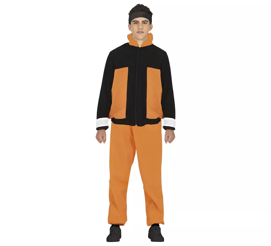 Translation missing: en.Disfraz de Ninja de Anime Naranja y Negro para adolescente