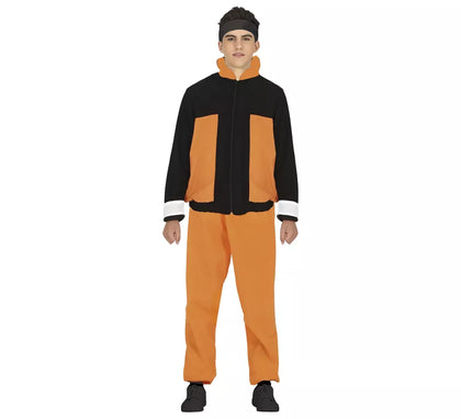 Disfraz de Ninja de Anime Naranja y Negro para adolescente