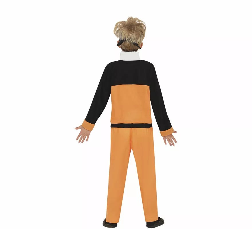 Translation missing: en.Disfraz de Ninja de Anime Naranja y Negro para niño