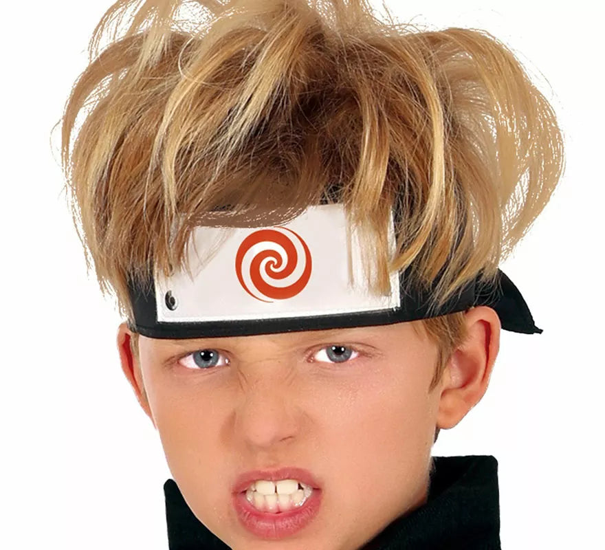 Disfraz de Ninja de Anime Naranja y Negro para niño