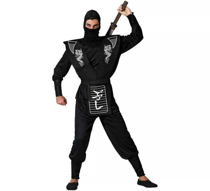 Disfraz de Ninja Dragón blanco para hombre