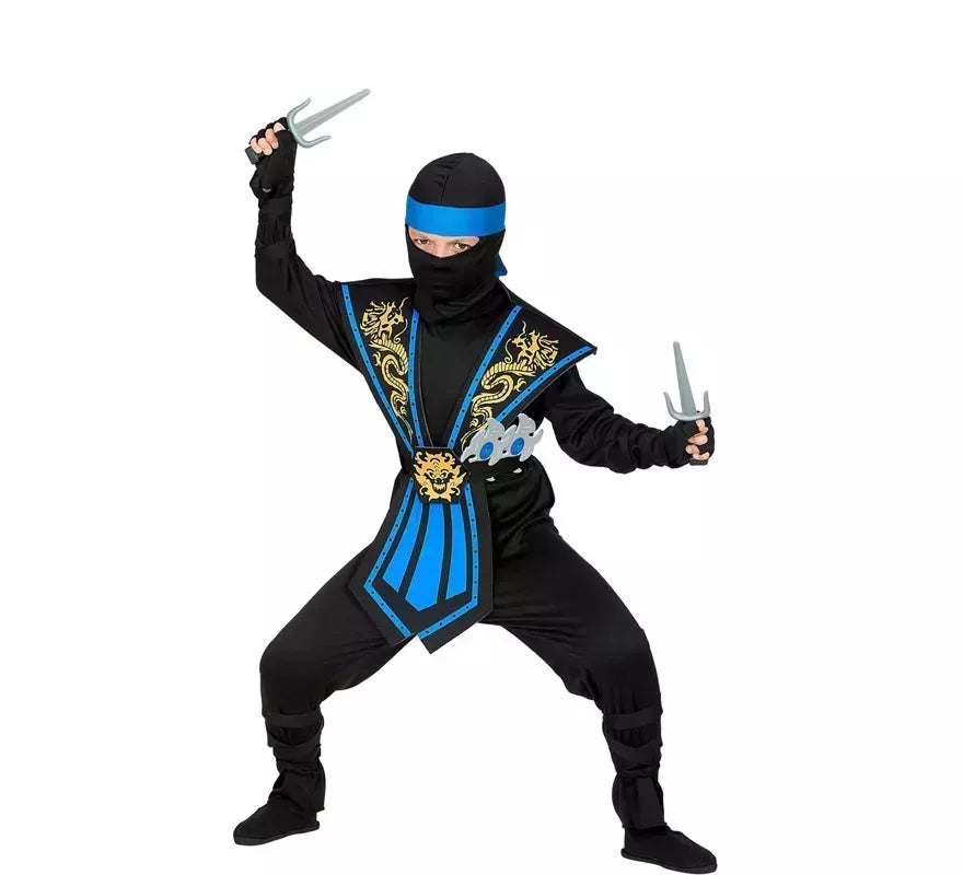 Disfraz de Ninja Kombat Azul con Armas para niño