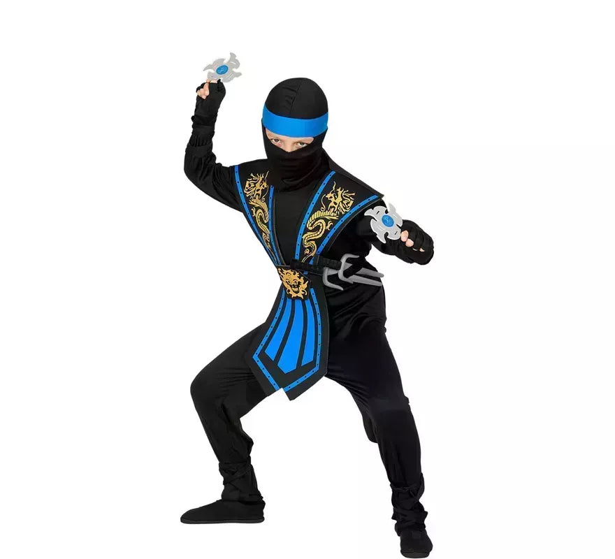 Disfraz de Ninja Kombat Azul con Armas para niño