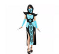 Disfraz de Ninja Kombat azul y negro para mujer