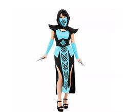 Blue and black Ninja Kombat costume for women