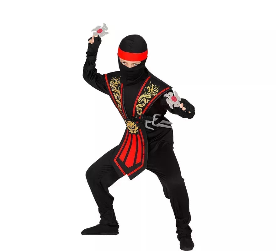 Translation missing: en.Disfraz de Ninja Kombat Rojo con Armas para niño