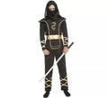 Disfraz de Ninja Negro y Dorado para hombre