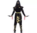 Disfraz de Ninja Negro y Dorado para mujer