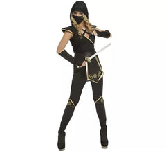 Black and Gold Ninja Costume for Women