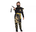 Disfraz de Ninja Negro y Dorado para niña