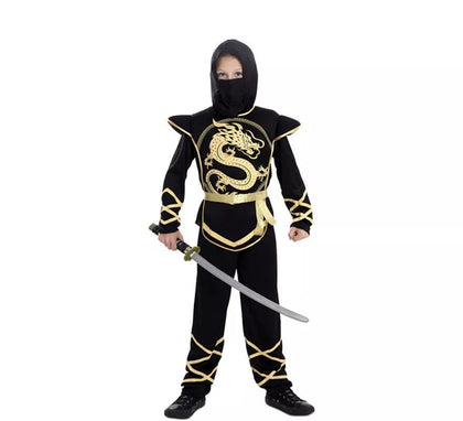 Disfraz de Ninja Negro y Dorado para niño