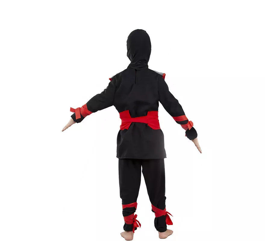 Disfraz de Ninja Negro y Rojo para niños