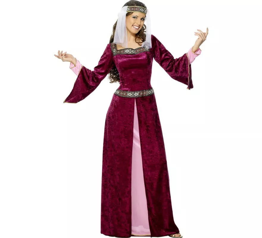 Translation missing: en.Disfraz de Noble Medieval Borgoña para mujer