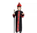 Disfraz de Obispo Satánico con estola negro y rojo para niño