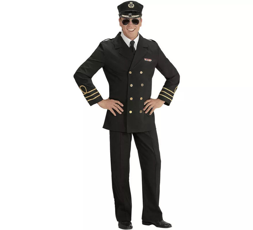 Disfraz de Oficial de la Marina en Negro para hombre