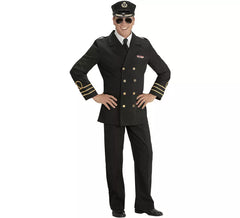 Navy Officer Costume in Black for Men
