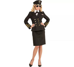 Navy Officer Costume in Black for Women