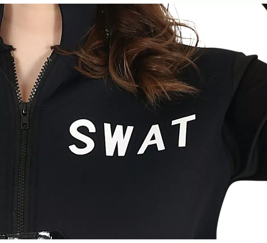 Disfraz de Oficial Swat con falda para adolescente
