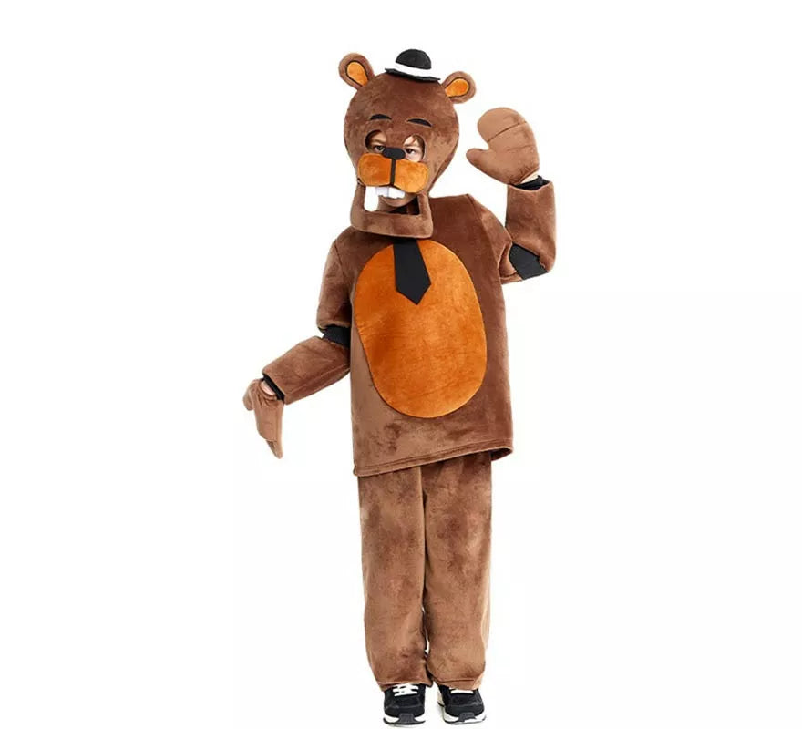 Disfraz de Oso de Peluche Terrorífico con guantes para niño