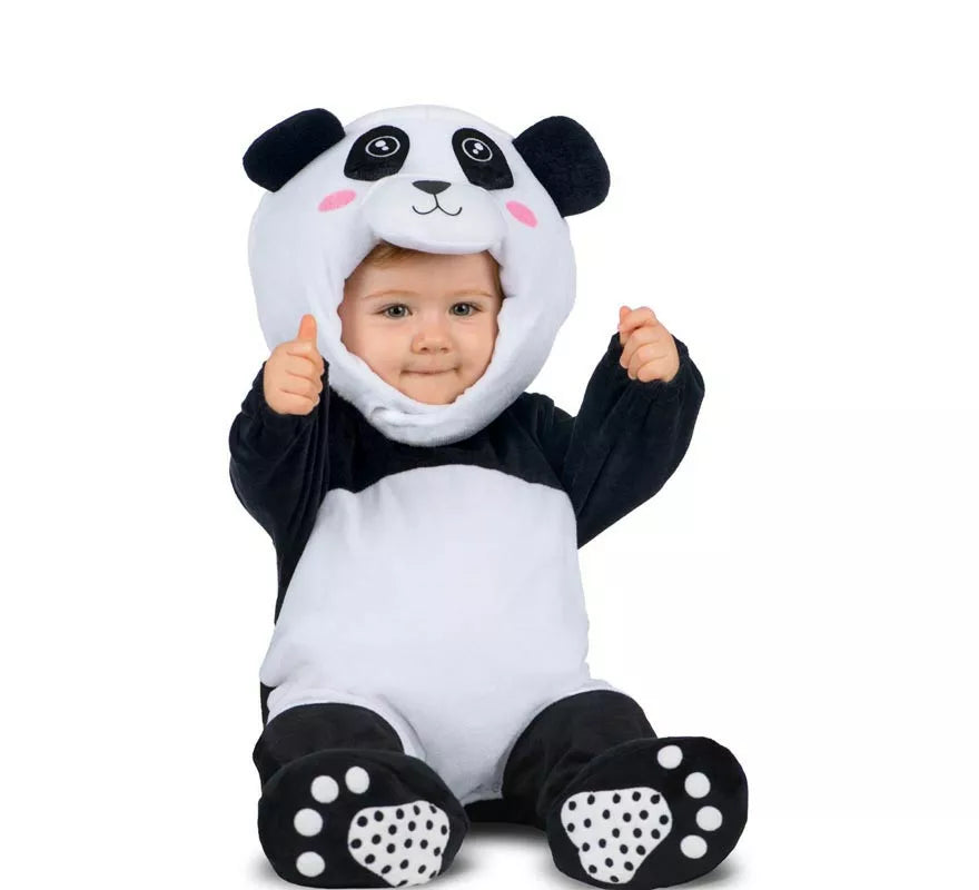 Disfraz de Oso Panda con gorro y cola para bebé y niños