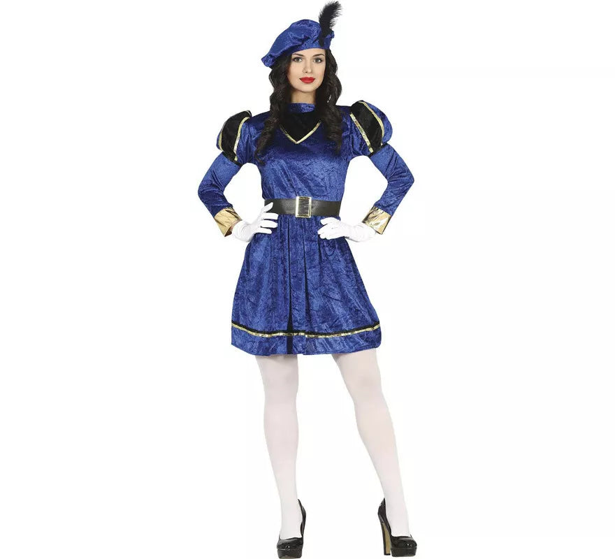 Disfraz de Paje Azul Elegante para mujer