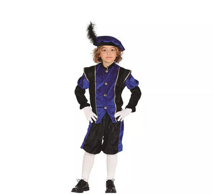 Disfraz de Paje Azul y Negro para niño