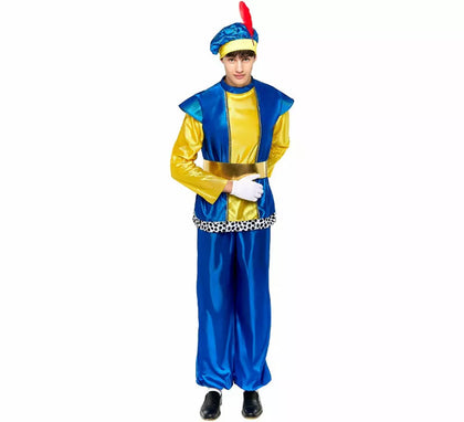 Disfraz de Paje Real azul para hombre