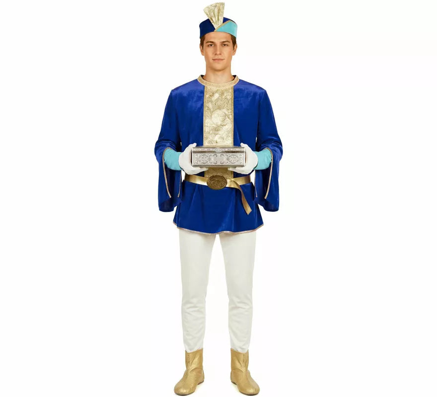 Disfraz de Paje Real azul para hombre