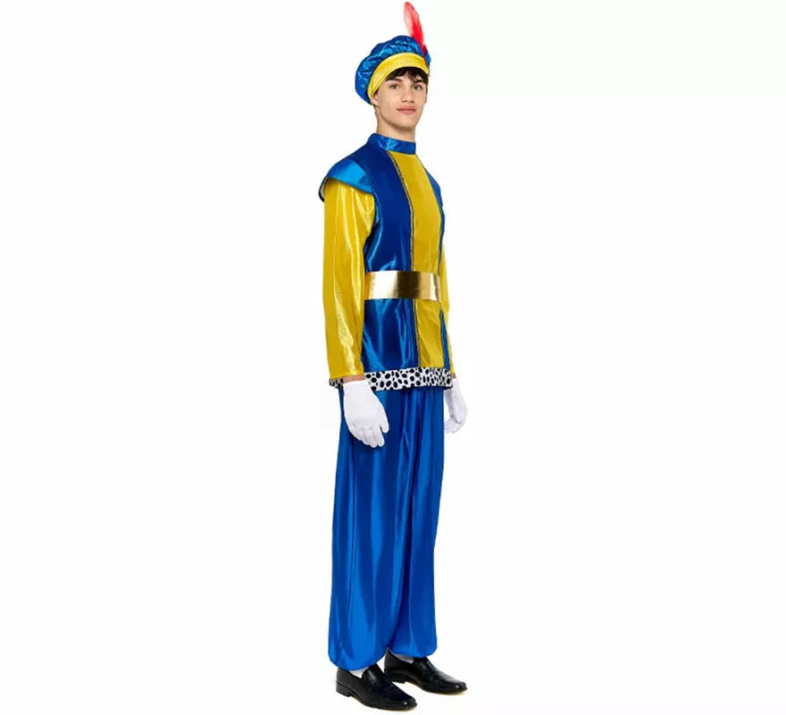 Disfraz de Paje Real azul para hombre