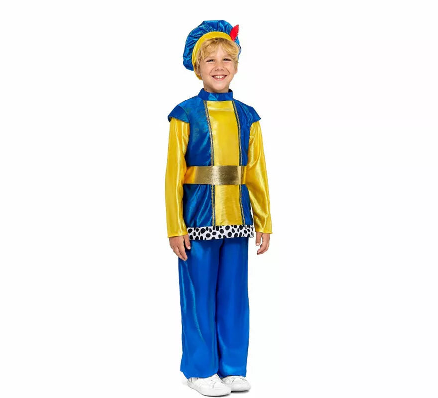Disfraz de Paje Real azul para niño