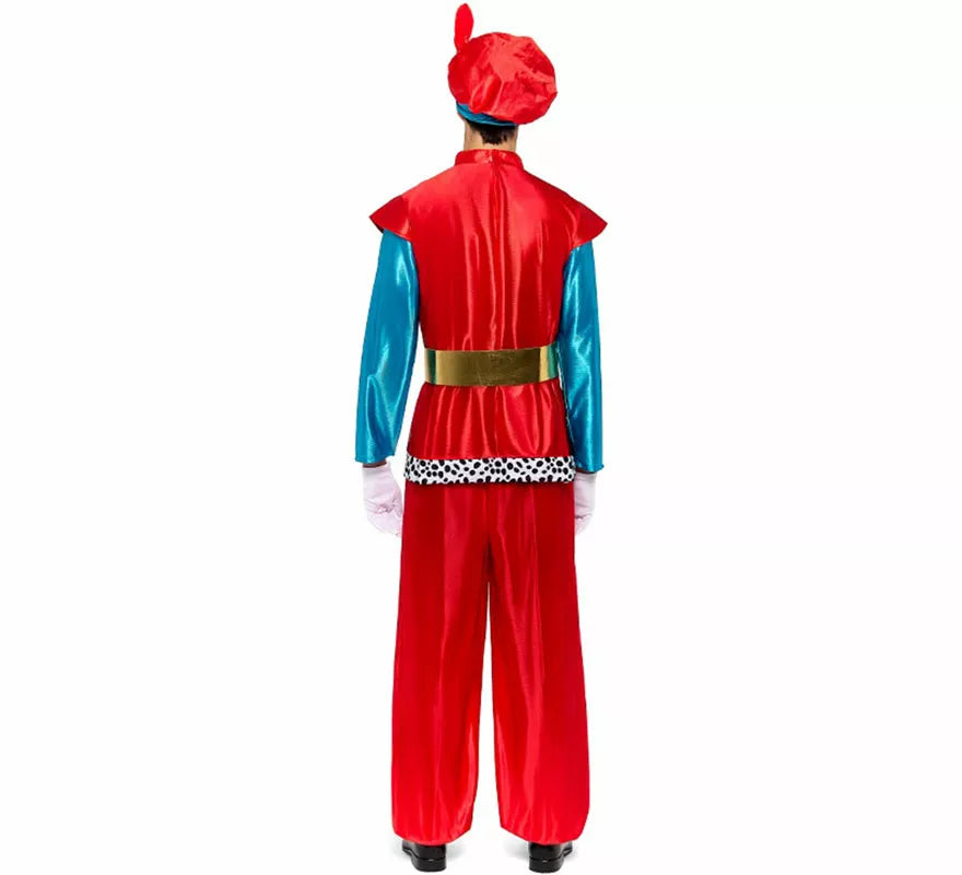 Disfraz de Paje Real rojo para hombre