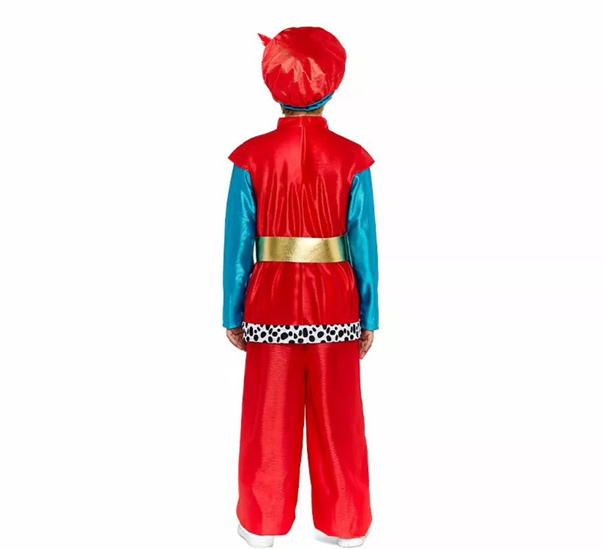 Disfraz de Paje Real rojo para niño