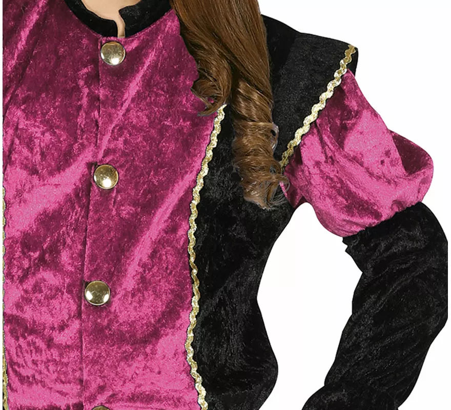 Disfraz de Paje Real rosa para niños