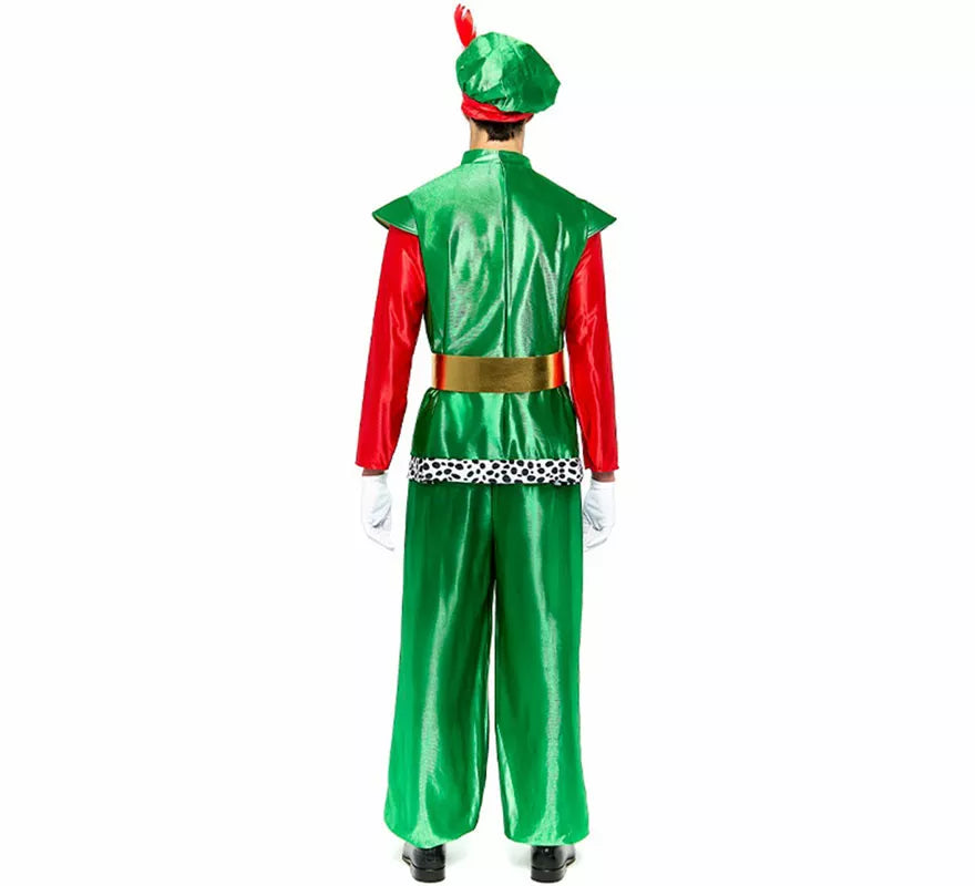 Disfraz de Paje Real verde para hombre