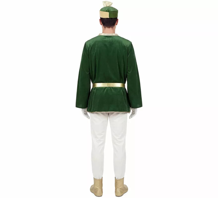 Translation missing: en.Disfraz de Paje Real verde para hombre