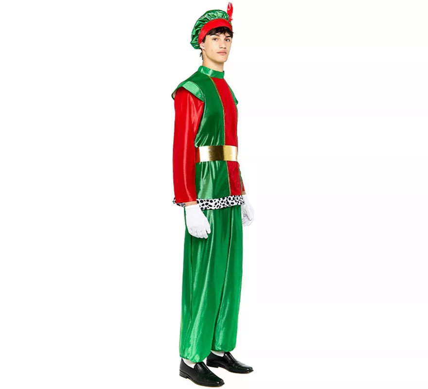 Translation missing: en.Disfraz de Paje Real verde para hombre